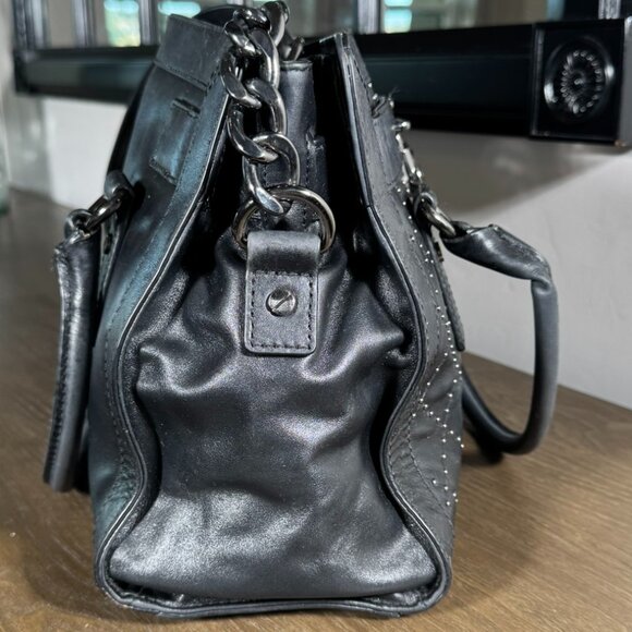 Michael Kors Hamilton Micro Stud Quilted Satchel β Black Leather Luxe! - Picture 6 of 16